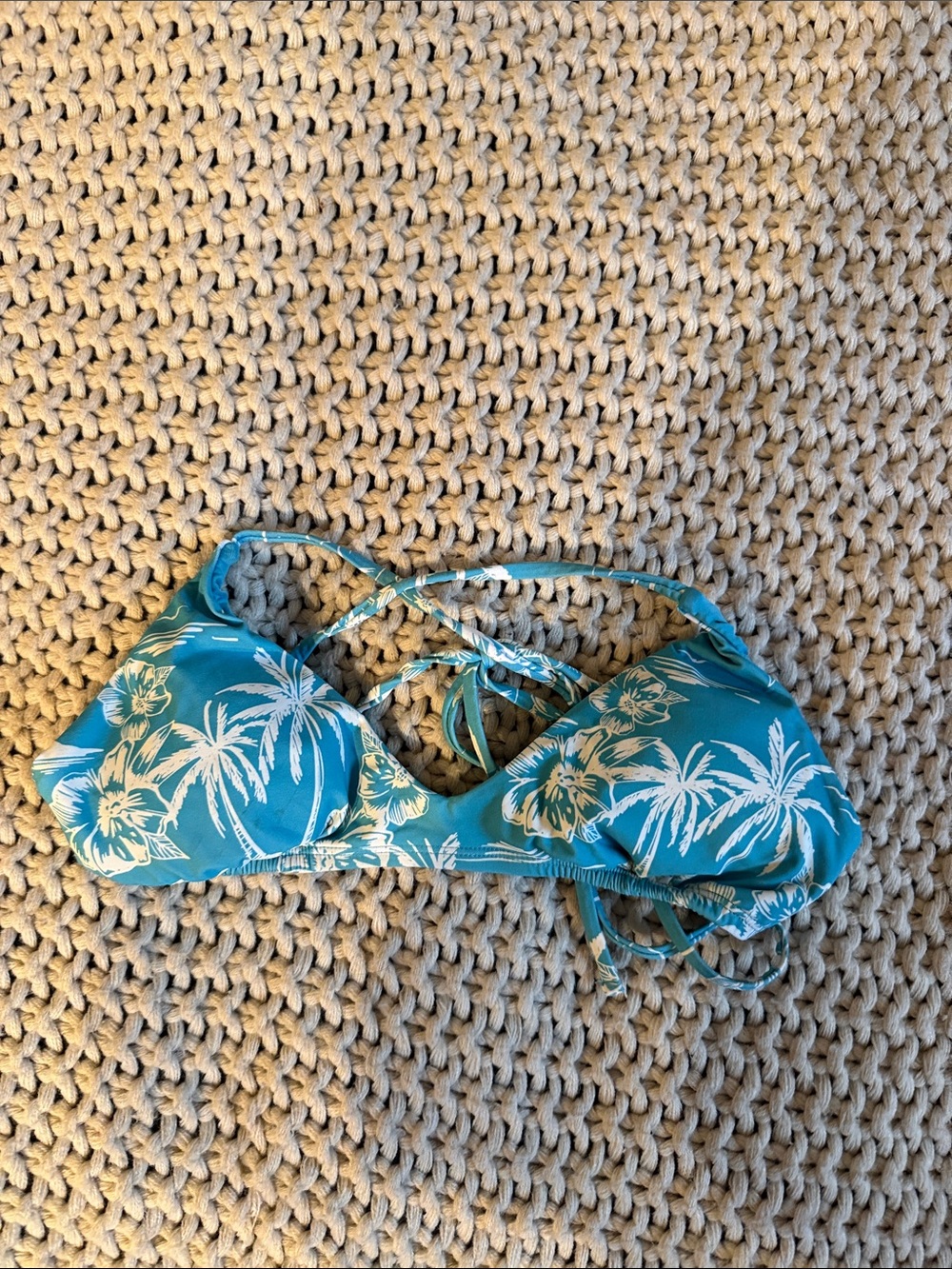 Women’s Teal Palm-Print Swim Top - Roxy